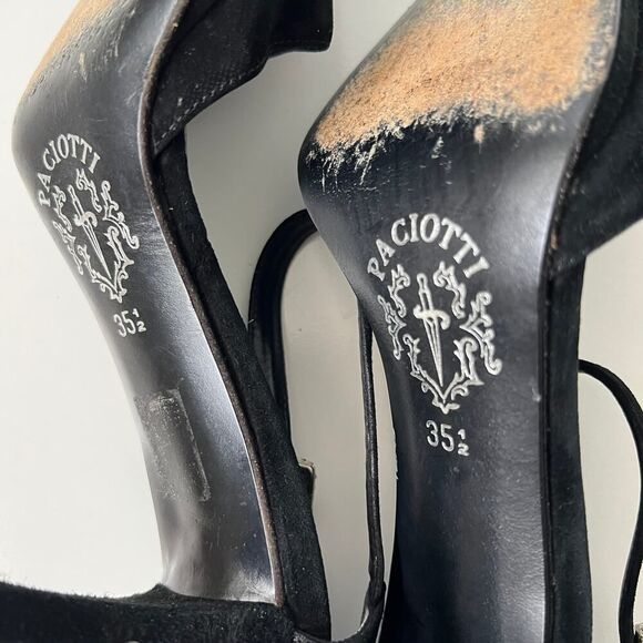 Cesare Paciotti Black Suede Pointed Toe Stiletto Pumps Dagger Heels Size 35.5 - Picture 8 of 8